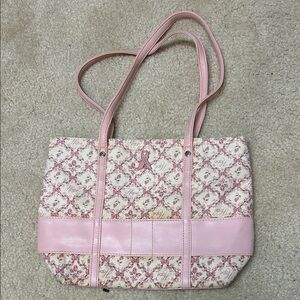 Longaberger Pink Patterned Tote Bag